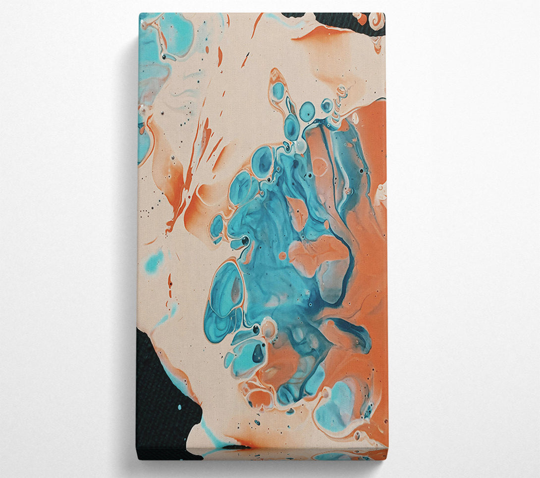  A Canvas Print of Peachy Blue Abstract Canvas Art