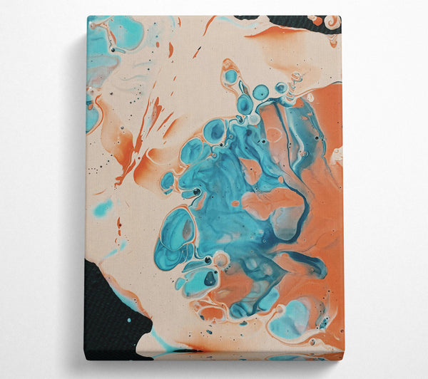  A Canvas Print of Peachy Blue Abstract Canvas Art