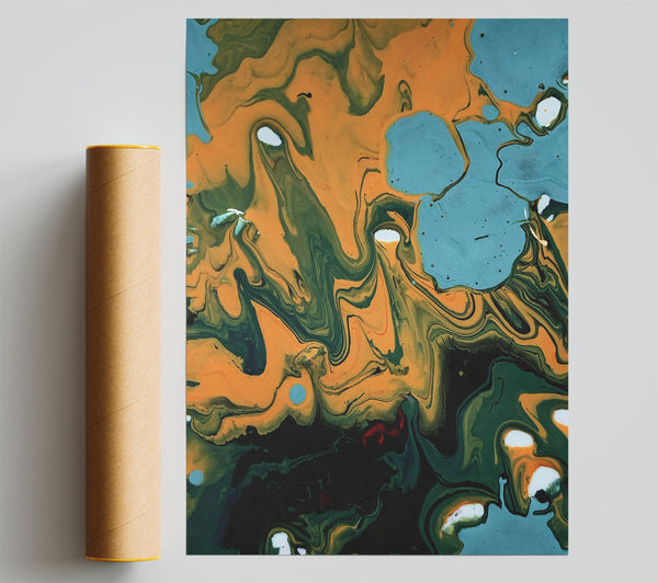 Orange Swirls Of Abstract Giclee Print
