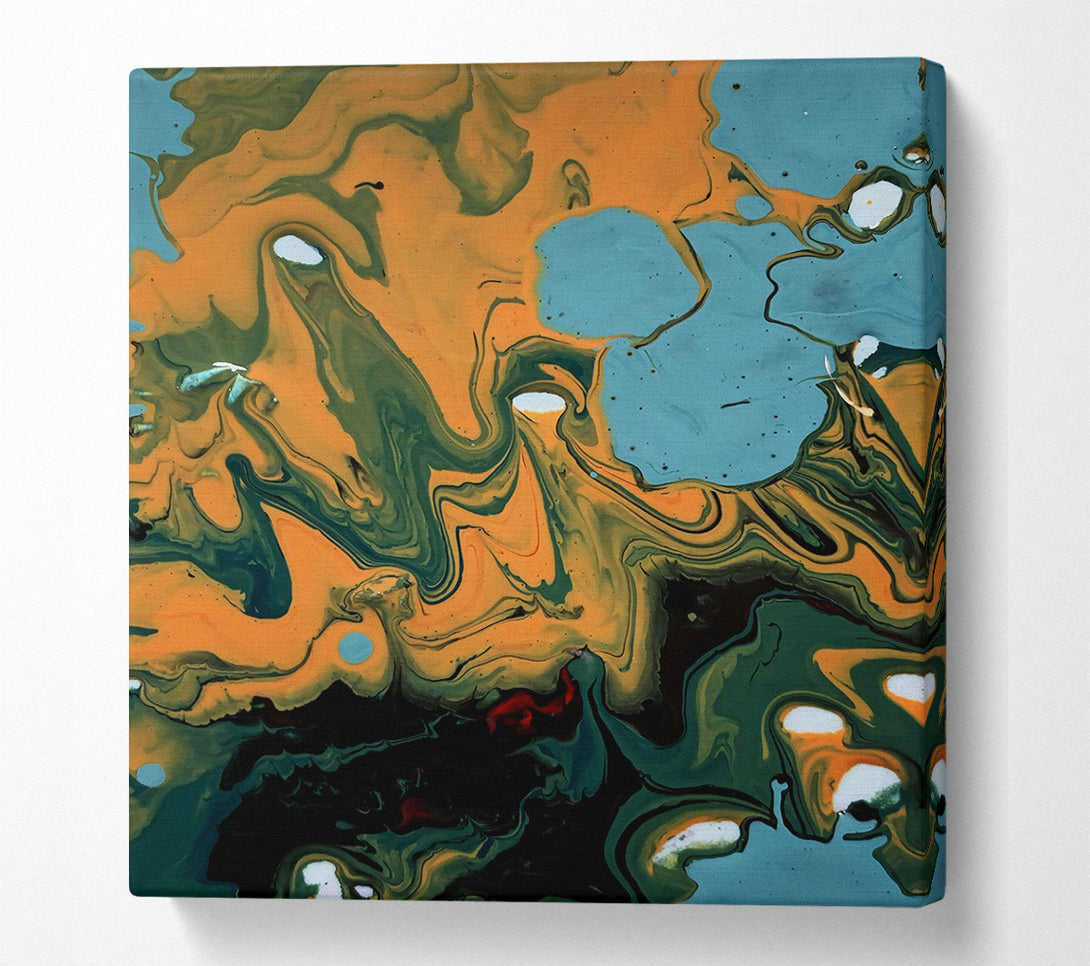  A Canvas Print of Orange Swirls Of Abstract Canvas Wall Art