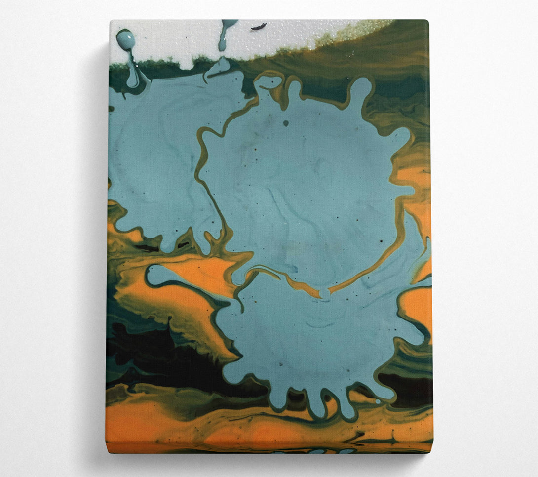  A Canvas Print of Teal Swirls And Drips Canvas Wall Art