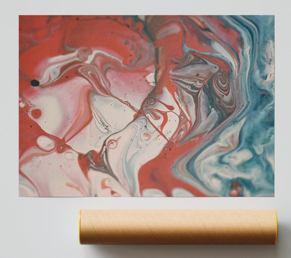 Crimson Fluid Dance Print