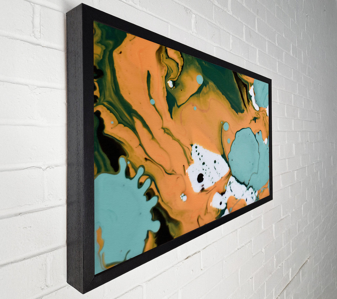 A Canvas Print of Teal Swirls And Drips Canvas Wall Art