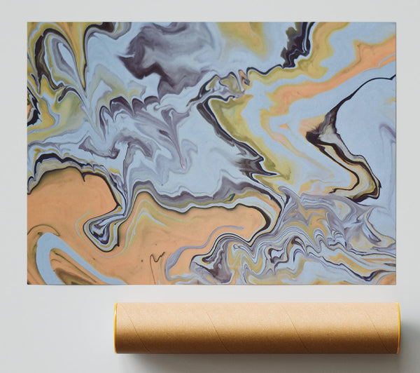 Grey Swirls And Hues Print