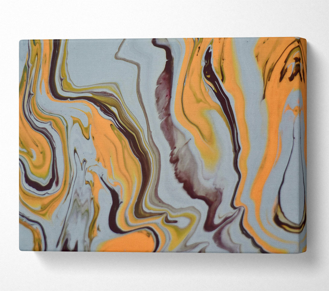  A Canvas Print of Golden Swirling Abstract Canvas Wall Art