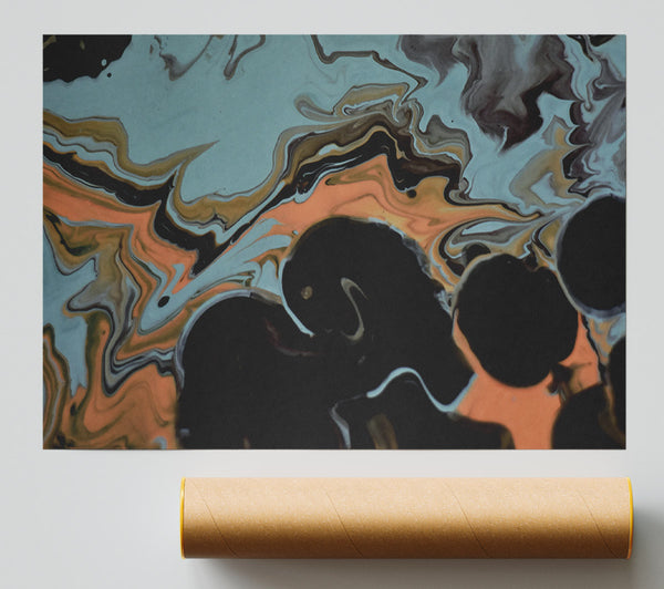 Gray Swirls Abstract Giclee Print