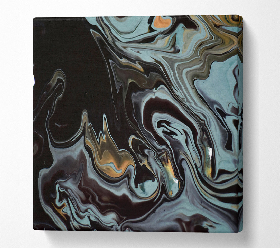  A Canvas Print of Teal Swirls And Shadows Canvas Print