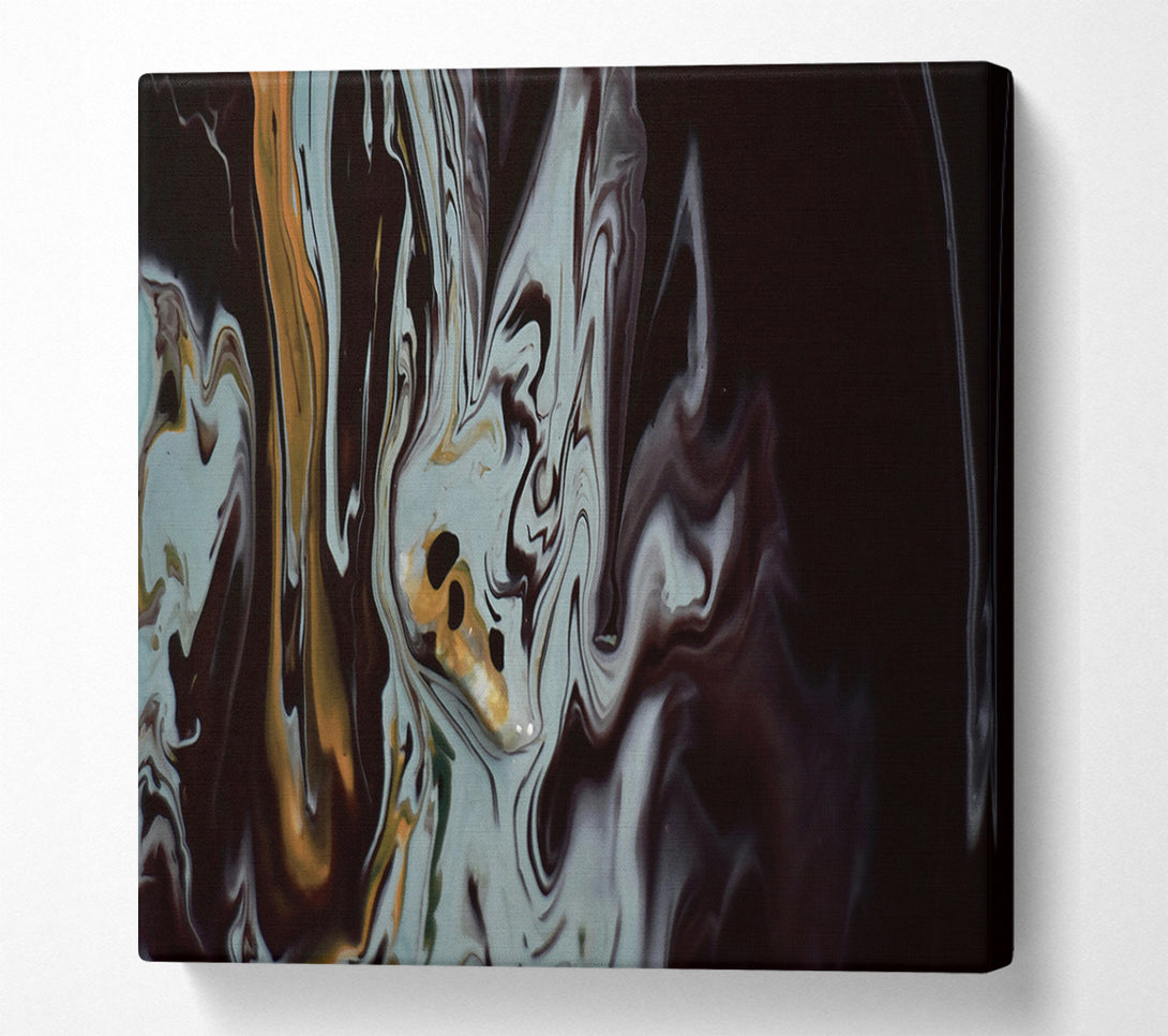  A Canvas Print of Azure Swirls Of Ink Canvas Art