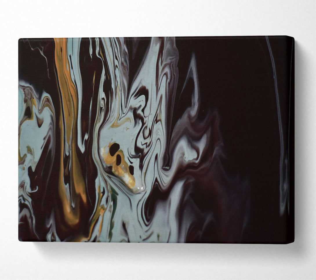  A Canvas Print of Azure Swirls Of Ink Canvas Art
