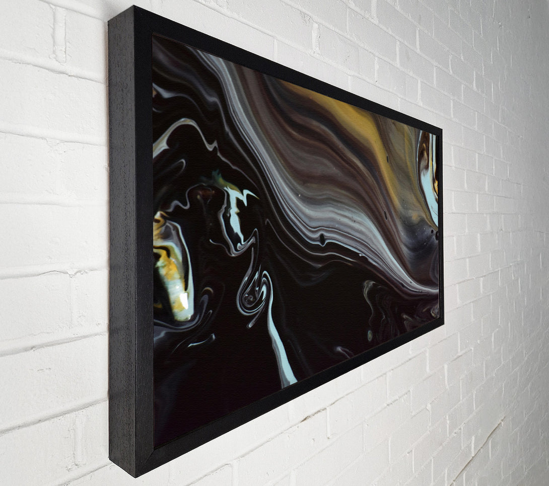  A Canvas Print of Black Swirling Currents Canvas Wall Art