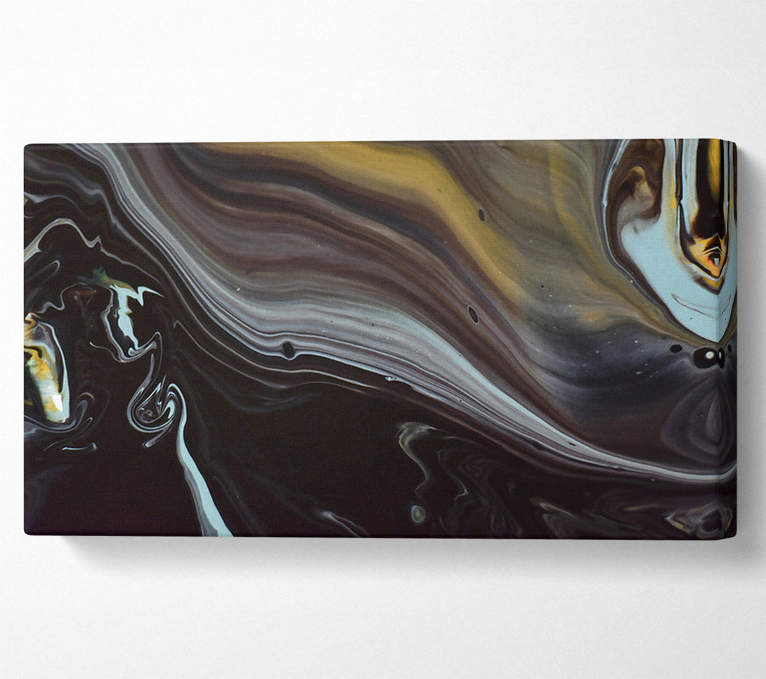  A Canvas Print of Black Swirling Currents Canvas Wall Art