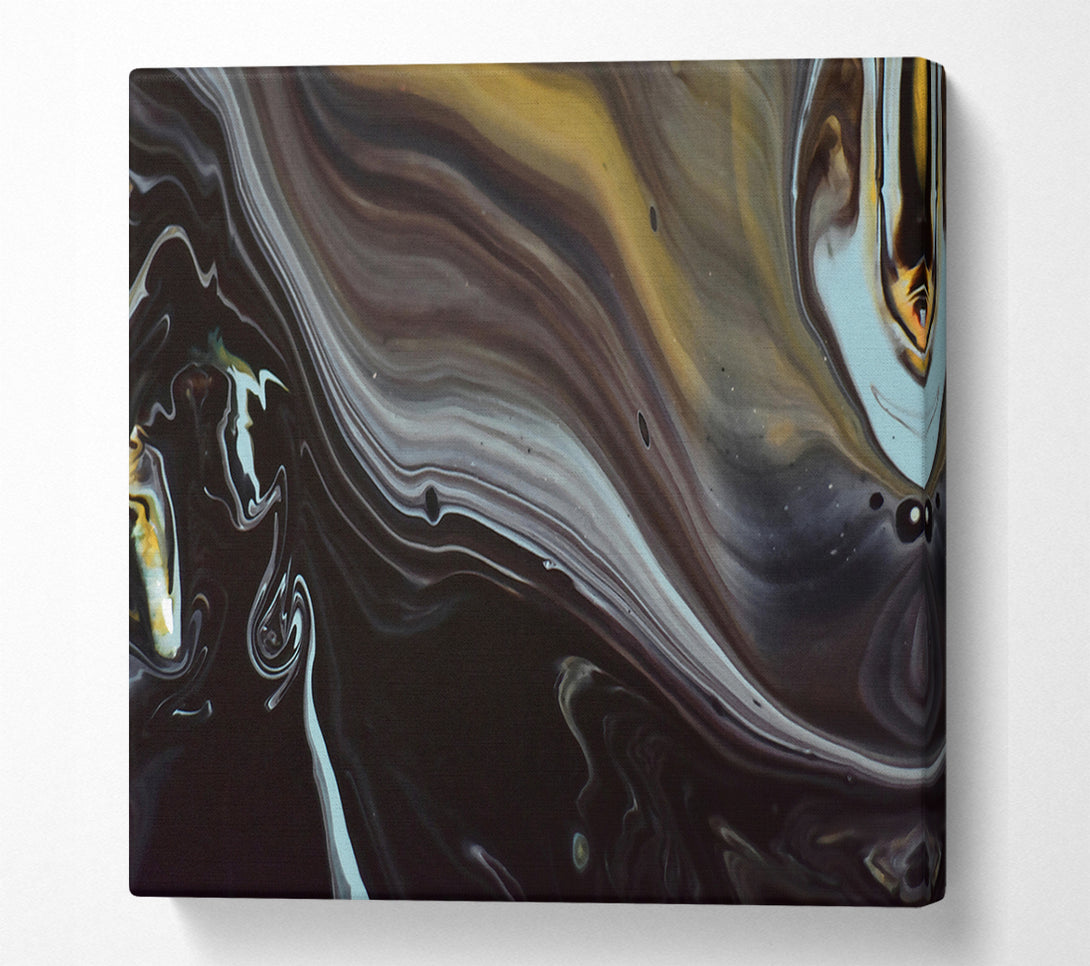  A Canvas Print of Black Swirling Currents Canvas Wall Art