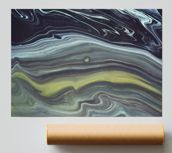 Olive Green Swirls Print
