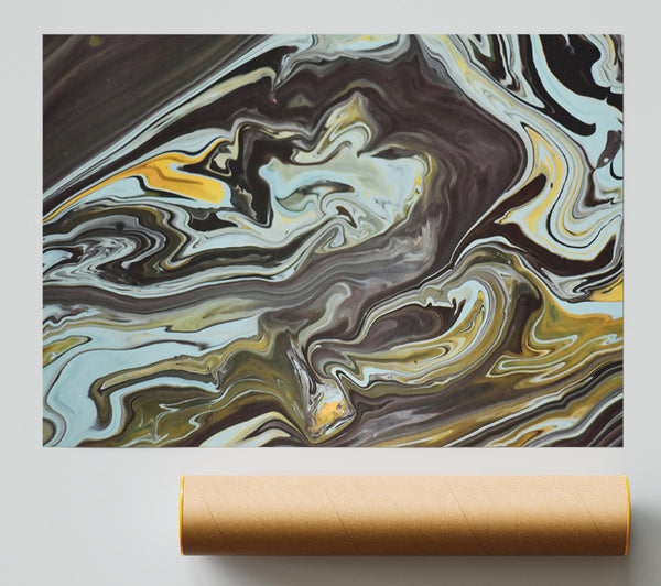 Gold And Black Swirls Poster