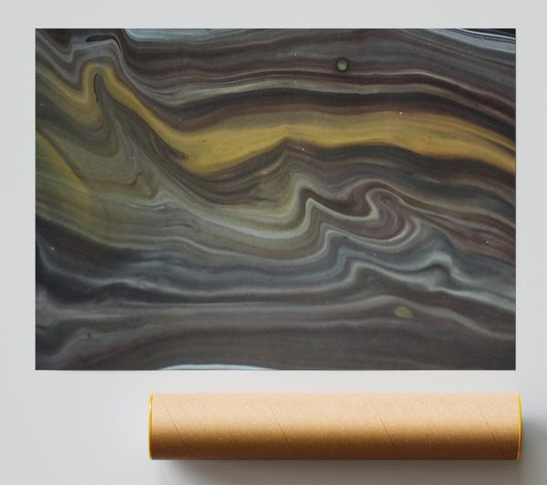 Golden Swirls Of Gray Poster