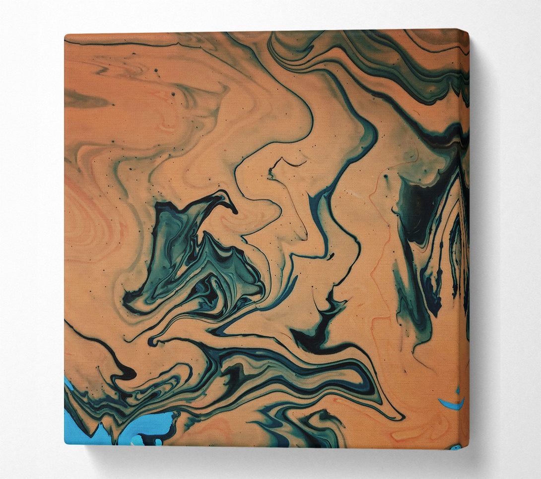  A Canvas Print of Peach Swirls And Lines Canvas Wall Art