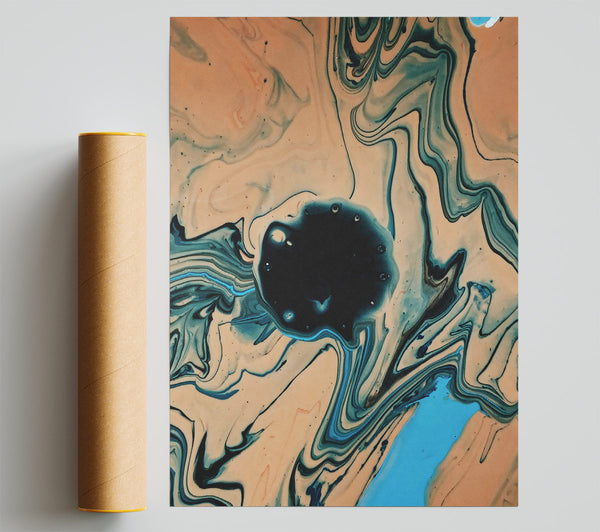 Oceanic Beige Swirls Giclee Print