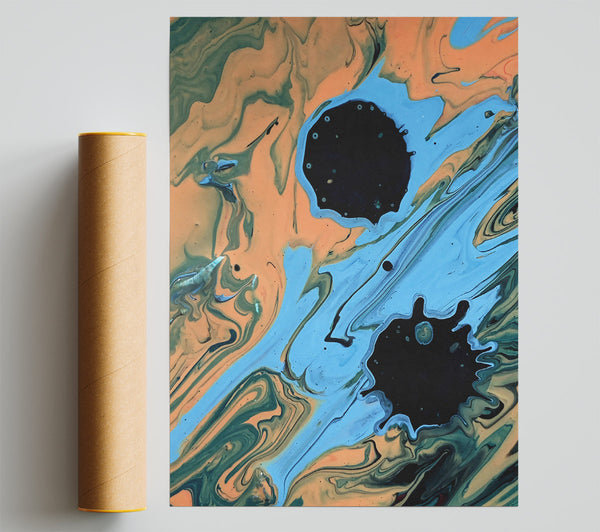 Blue Swirl Dreamscape Poster