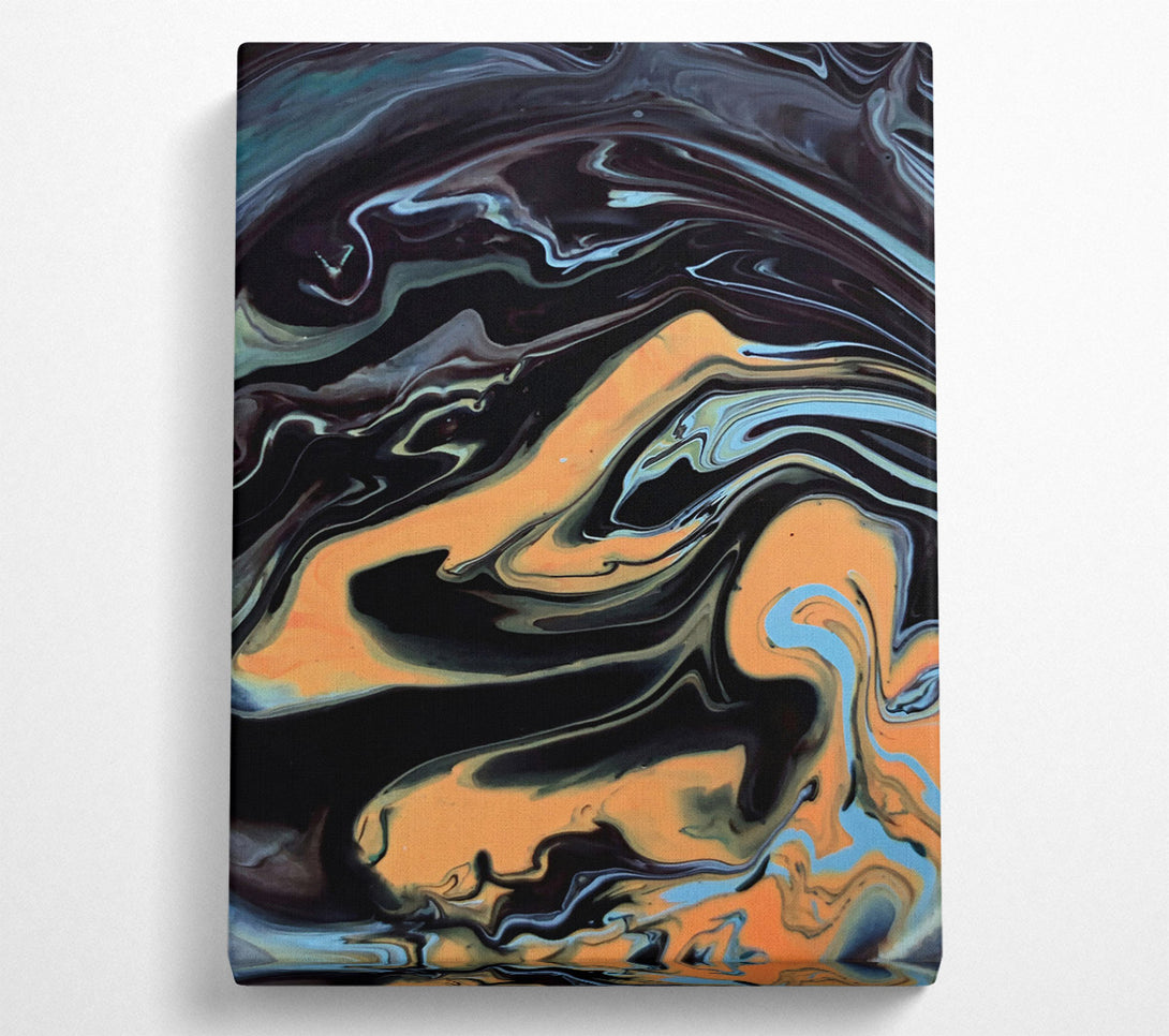  A Canvas Print of Orange Swirling Abstract Canvas Print