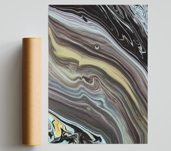 Black Swirling Hues Print