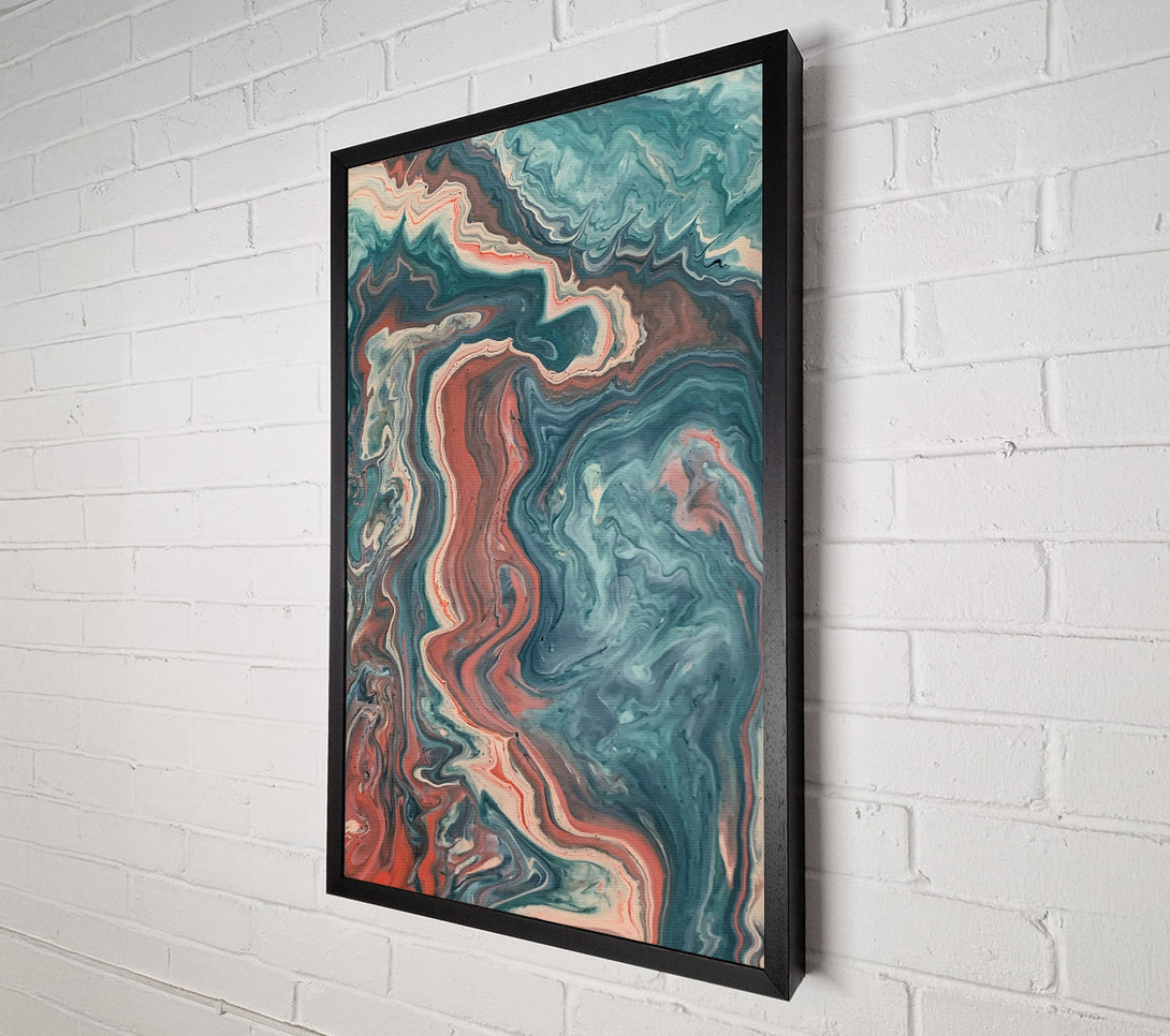  A Canvas Print of Teal Swirls And Flow Canvas Art