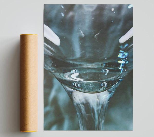 Teal Glass Distortion Poster