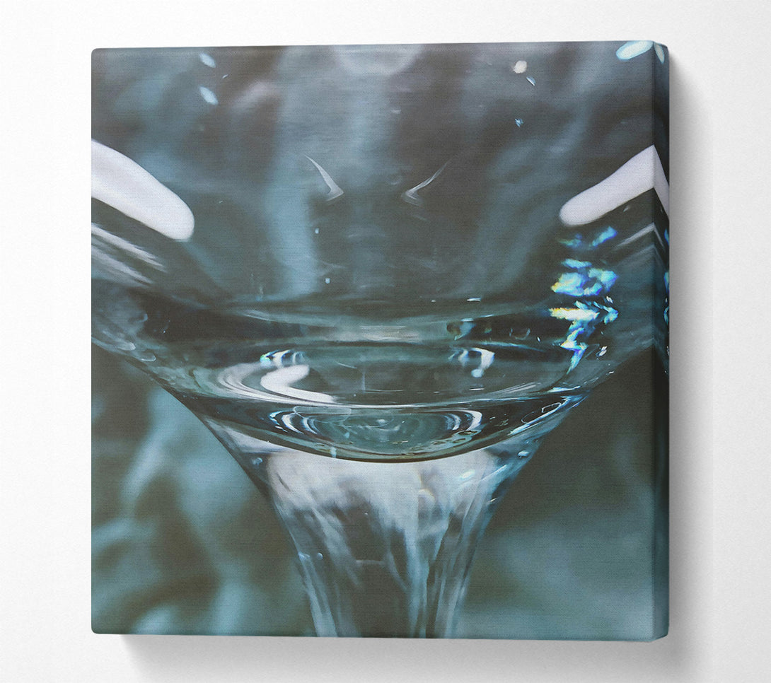  A Canvas Print of Teal Glass Distortion Canvas Print