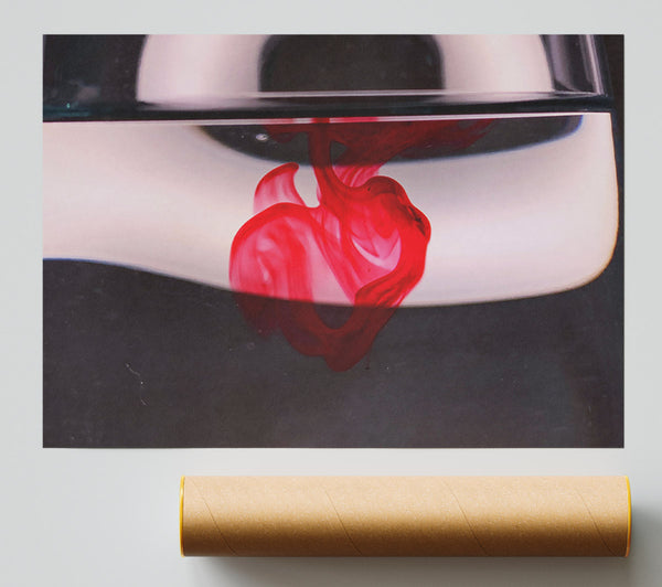 Crimson Water Drop Poster