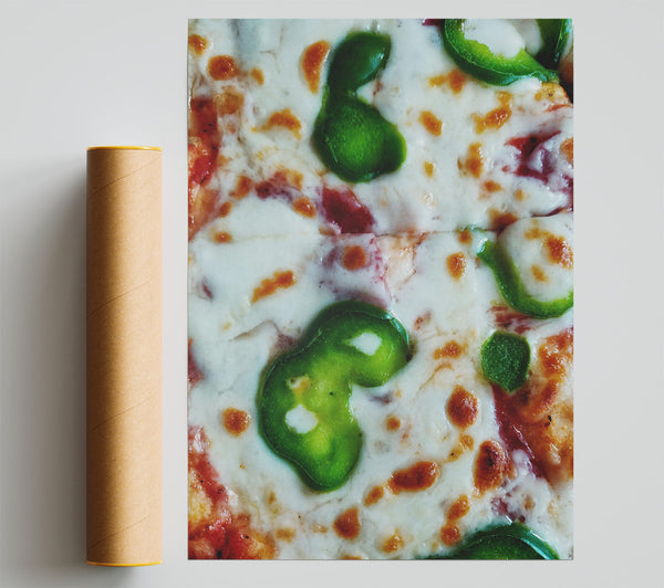 White Pepperoni Pizza Poster