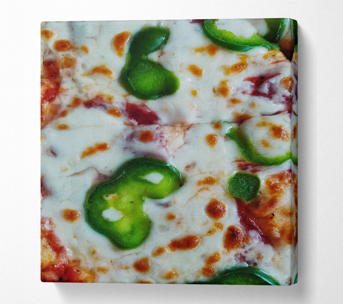  A Canvas Print of White Pepperoni Pizza Canvas Print