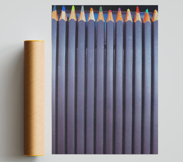 Purple Pencil Stripes Poster