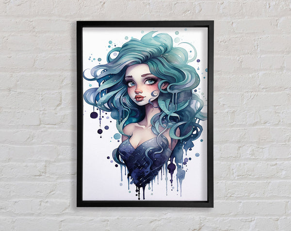 Mermaid Watercolour Framed Print
