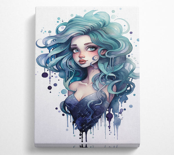  A Canvas Print of Mermaid Watercolour Canvas Print