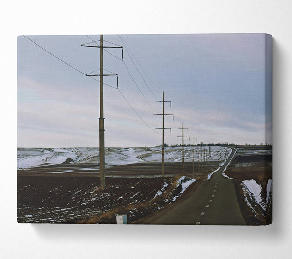  A Canvas Print of Gray Winter Road Canvas Print