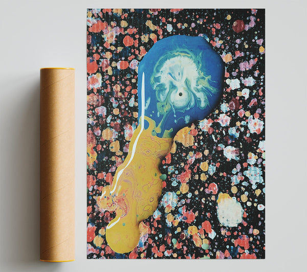 Blue Splatter Universe Print