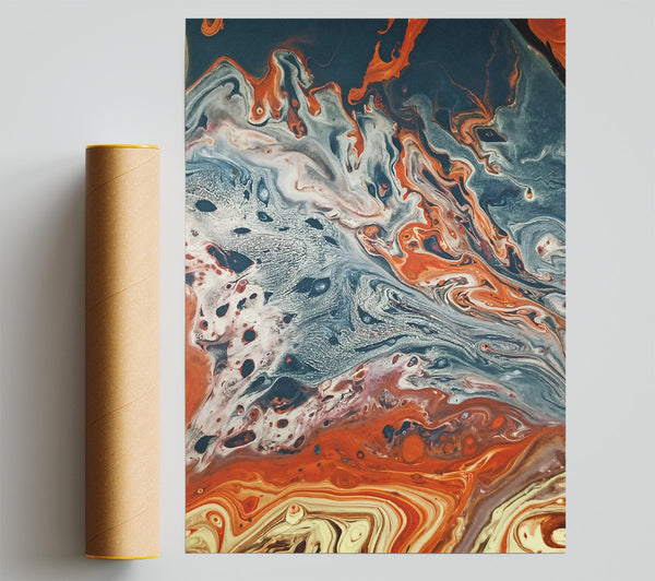 Orange Liquid Dreamscapes Poster