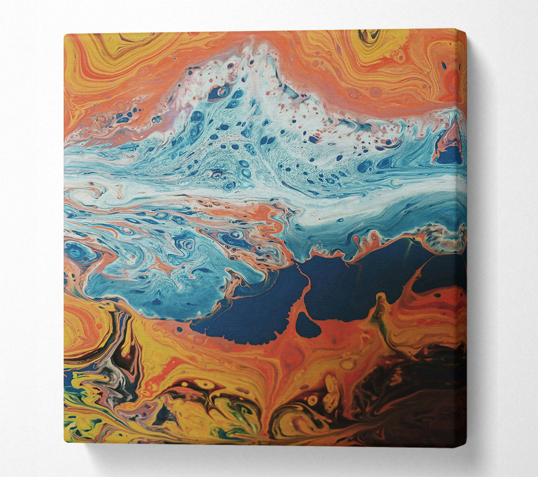  A Canvas Print of Orange And Blue Swirl Canvas Wall Art