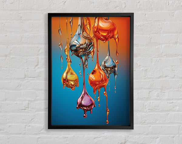 Metallic Drops Framed Print