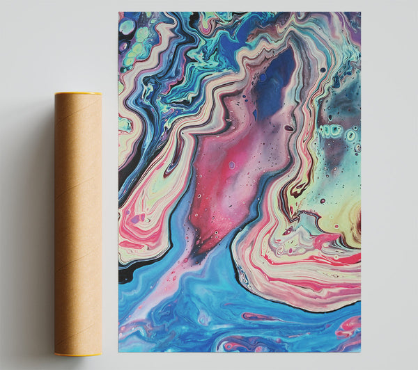 Azure Flowing Visions Print