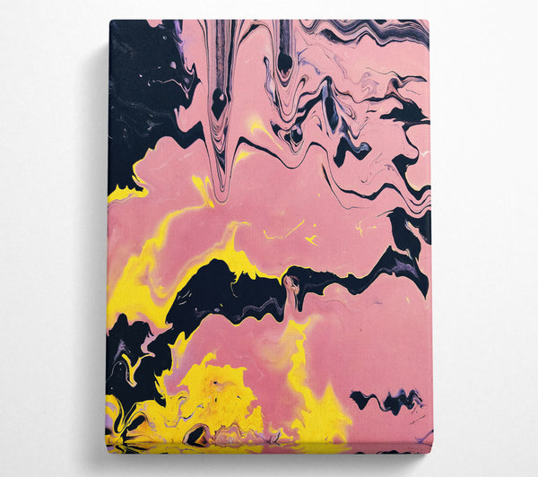  A Canvas Print of Blush And Black Swirl Canvas Art