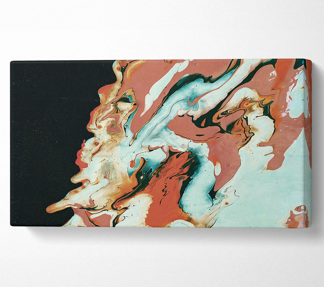  A Canvas Print of Teal And Peach Swirls Canvas Wall Art