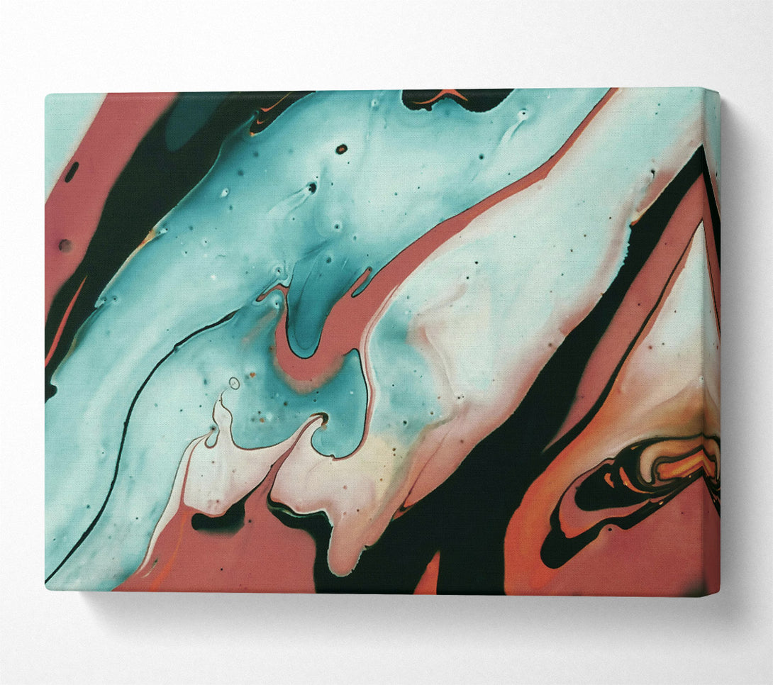  A Canvas Print of Teal Abstract Swirls Canvas Wall Art
