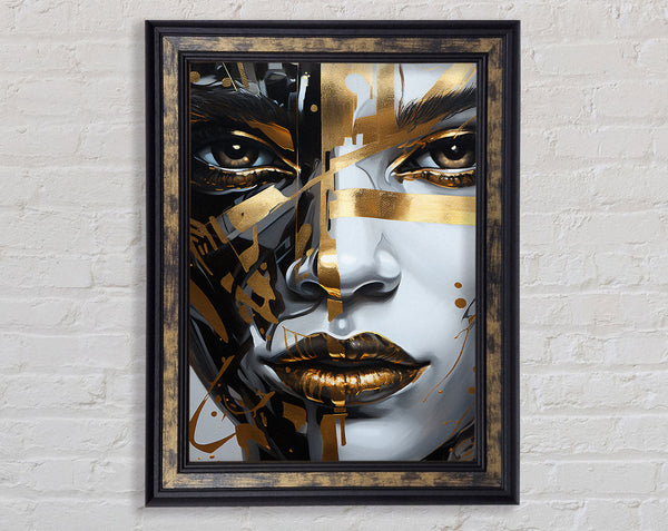 Metallic Gace Of Gold Framed Print