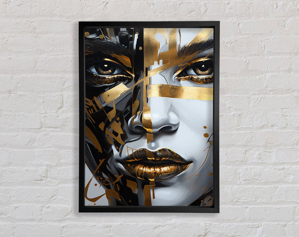 Metallic Gace Of Gold Framed Print