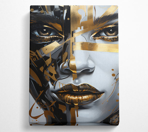  A Canvas Print of Metallic Gace Of Gold Canvas Art
