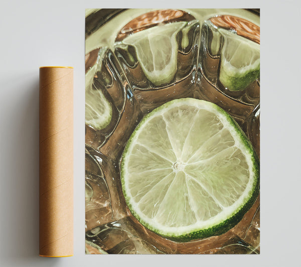 Green Lime Reflection Poster