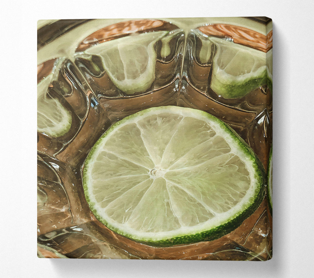  A Canvas Print of Green Lime Reflection Canvas Print