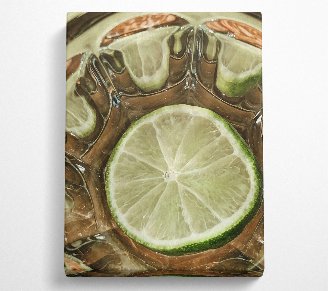  A Canvas Print of Green Lime Reflection Canvas Print