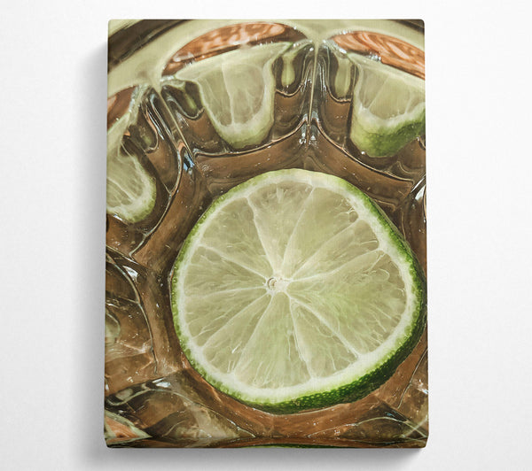  A Canvas Print of Green Lime Reflection Canvas Print