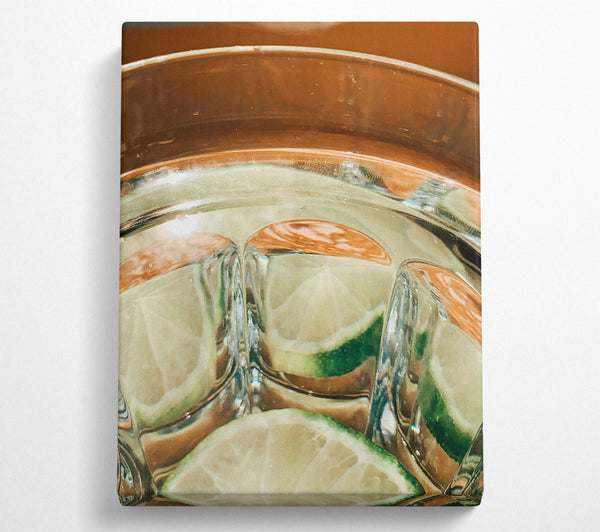  A Canvas Print of Golden Lime Reflections Canvas Wall Art